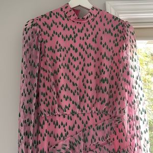 SALONI Isa Ruffled Silk Dress Size 0